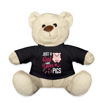 Just a Girl Who Loves Pigs - Teddy - Schwarz - Vorne