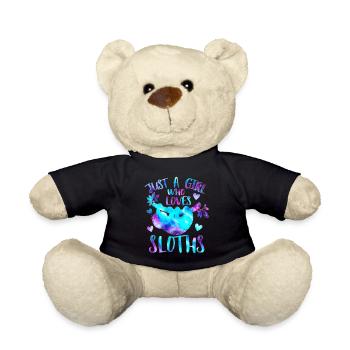Nur ein Mädchen, das Faultiere liebt - Teddy - Schwarz - Vorne