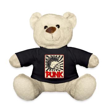 Punk music anarchy punk rock band concert gift - Teddy Bear - black - Front