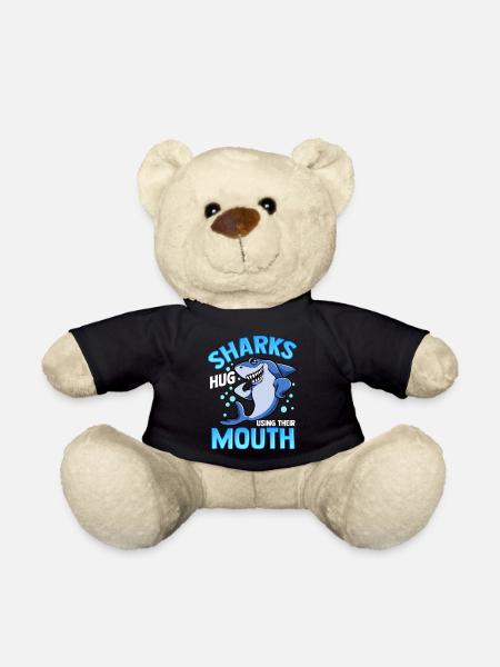 Nette & lustige Haie umarmen mit ihrem Mund - Teddy - Schwarz