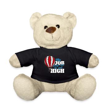 Balloonist Ballooning Hot Air Balloon Pilot Fun - Teddy Bear - black - Front