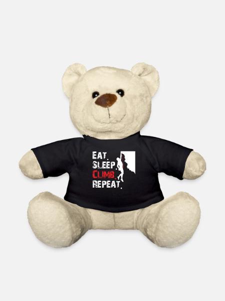 Eat Sleep Climb Repeat climbing lovers design - Teddy Bear - black