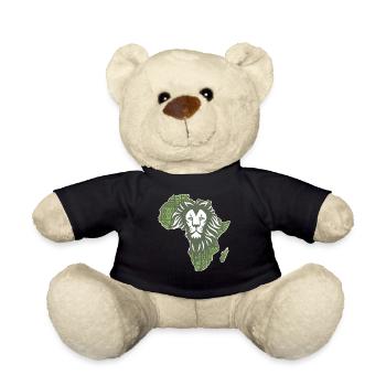 Roar Africa Map Lion Face Reggae Rasta Gift Design - Teddy Bear - black - Front
