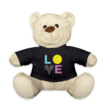 Love Tennis - Tennis Player Design - Teddy Bear - black - Front