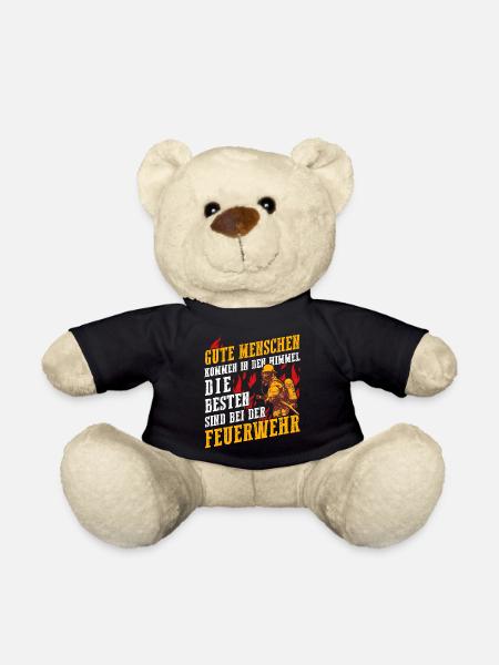 Die besten Menschen sind bei der Feuerwehr - Teddy - Schwarz