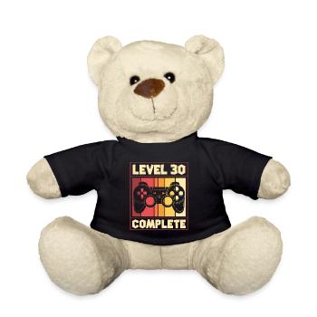 Level 30 complete - gaming, birthday - Teddy Bear - black - Front