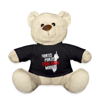 Hokus Pokus Fick Dich Mittelfinger Provokant - Teddy - Schwarz - Vorne