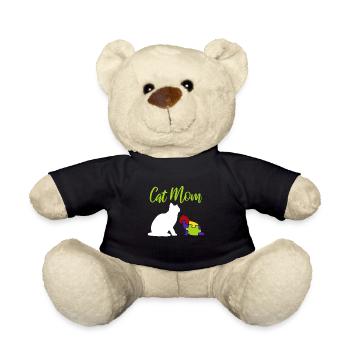 Autism Awareness Cat Aspergers Mom Down Syndrome - Teddy Bear - black - Front
