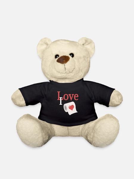 Liebesrolle mit Herz - Teddy - Schwarz