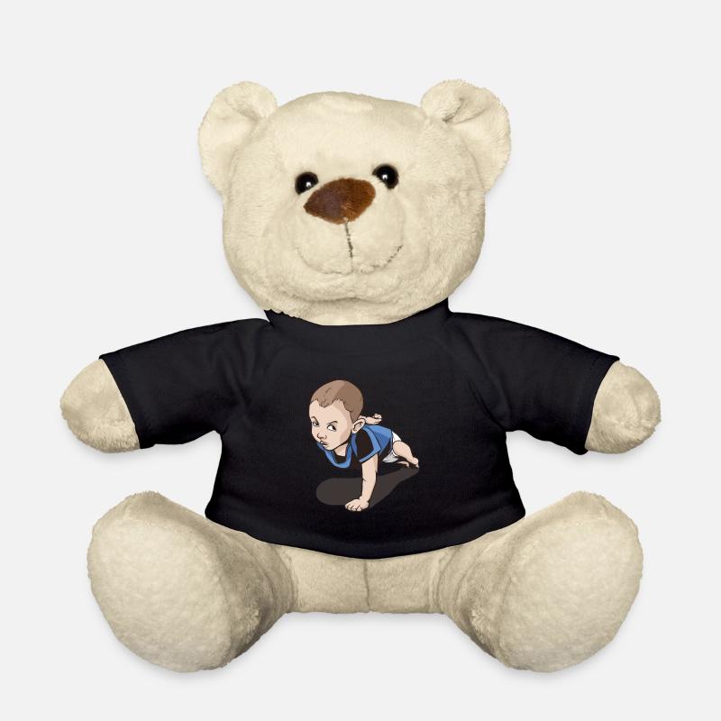 Baby macht einarmige Push-Ups Liegestützen - Teddy - Schwarz