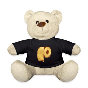 Golden toilet paper toilet paper roll holy - Teddy Bear - black - Front