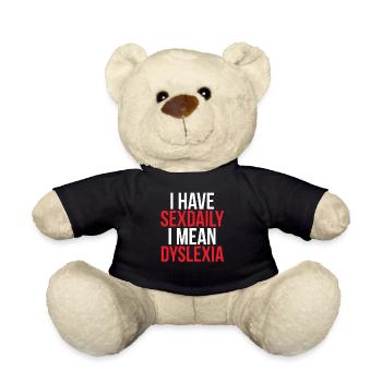 Ich habe Sex täglich meine ich Legasthenie - Teddy - Schwarz - Vorne
