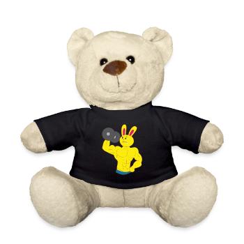 Une barre de formation de biceps de bodybuilder de lapin de dent - Nounours - noir - Devant