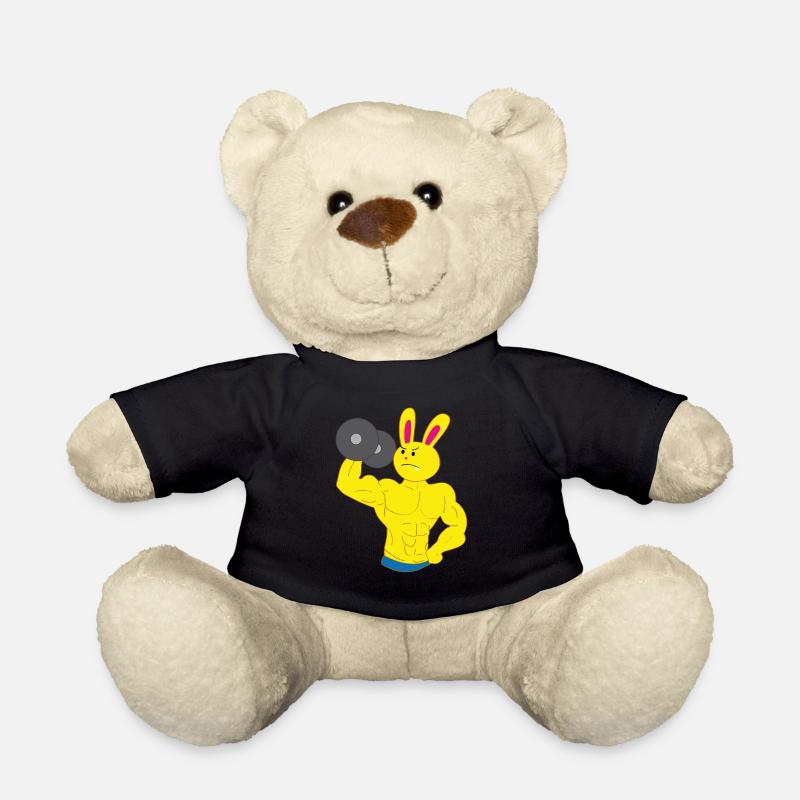 Ein Zahn Hase Bodybuilder Bizeps Training Hantel - Teddy - Schwarz