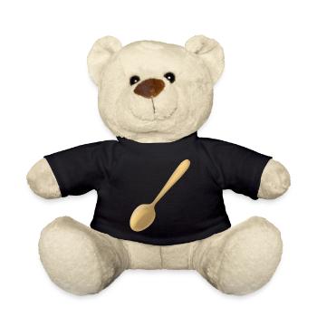 a golden spoon - Teddy Bear - black - Front