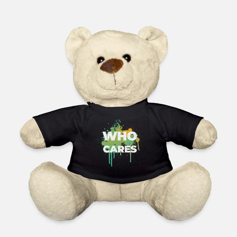 Who cares Spruch Design Geschenkidee - Teddy - Schwarz