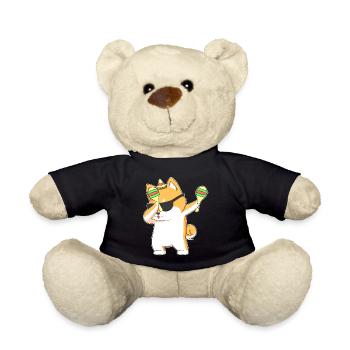 Tupfen Shiba Inu Hund In Sombrero Mit Maracas - Teddy - Schwarz - Vorne