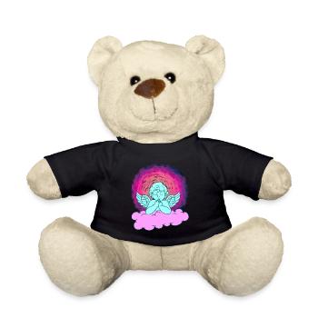 Engel Himmlisch Wolke Himmel Jenseits Schutzengel - Teddy - Schwarz - Vorne