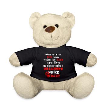 Wenn ich in die Hölle komme.. Satan Spruch Design - Teddy - Schwarz - Vorne