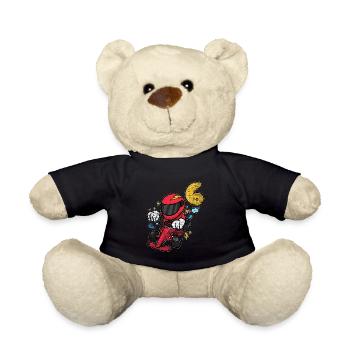 6. Geburtstag Rennauto Rennfahrer - Teddy - Schwarz - Vorne