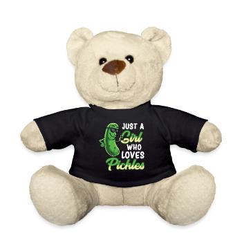 Just A Girl Who Loves Pickles Pickle Girl - Teddy Bear - black - Front
