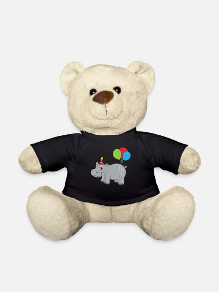 Nilpferd Geburtstag Süßes Nilpferd - Teddy - Schwarz