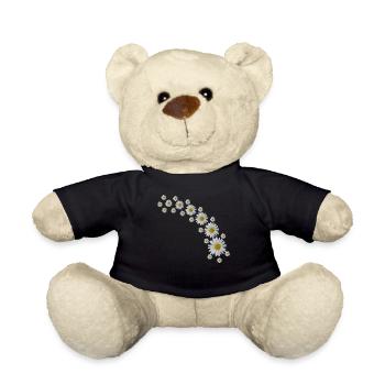 Margeriten Ranke, weiße Blumen, Blüten, floral, - Teddy - Schwarz - Vorne