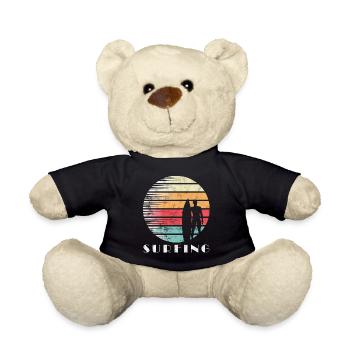 Surfen Surfing Retro Vintage Sonne Geschenk - Teddy - Schwarz - Vorne
