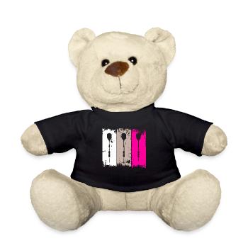 Darts Retro Dartpfeil Design Damen Turnier - Teddy - Schwarz - Vorne