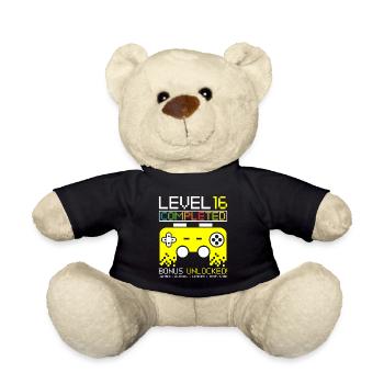 Gamer 16th birthday gaming gift t-shirt - Teddy Bear - black - Front
