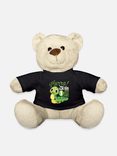 1 Geburtstag Kinder Raupe - Teddy - Schwarz