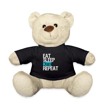 Eat sleep kite repeat surfer kitsurfing gift - Teddy Bear - black - Front