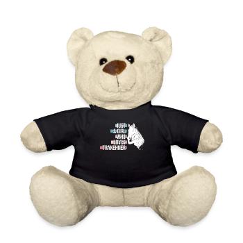 Trakehner Pferd Pferde Reiter Geschenk - Teddy - Schwarz - Vorne