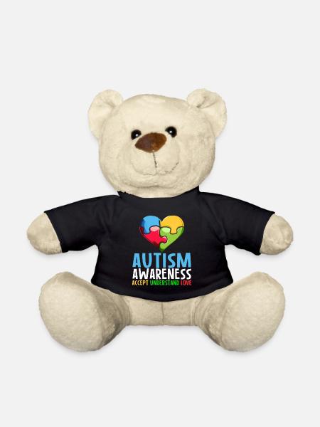 Autism Awareness Accept understand love - Teddy Bear - black