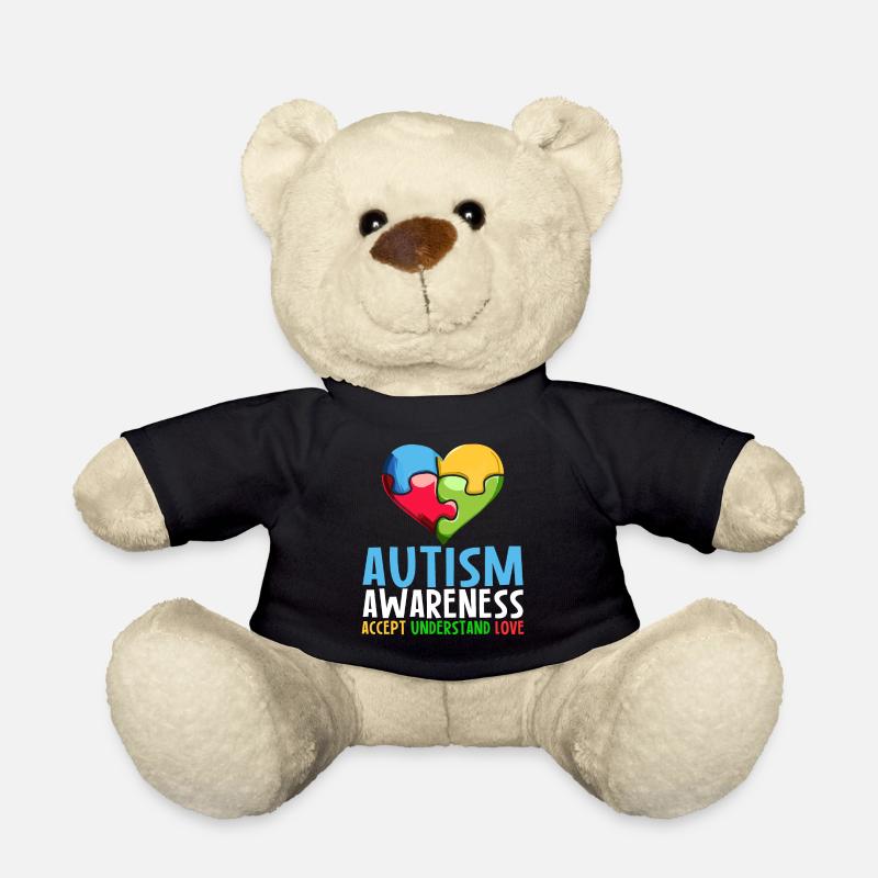 Autism Awareness Accept understand love - Teddy - Schwarz