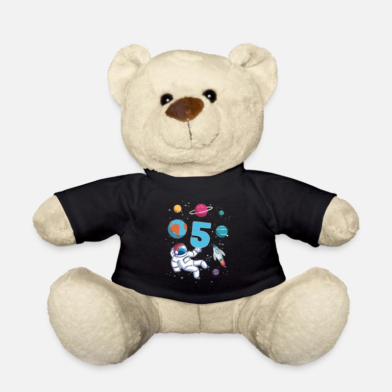 Astronaut Rakete 5. Geburtstag Weltraum 5 Jahre - Teddy - Schwarz