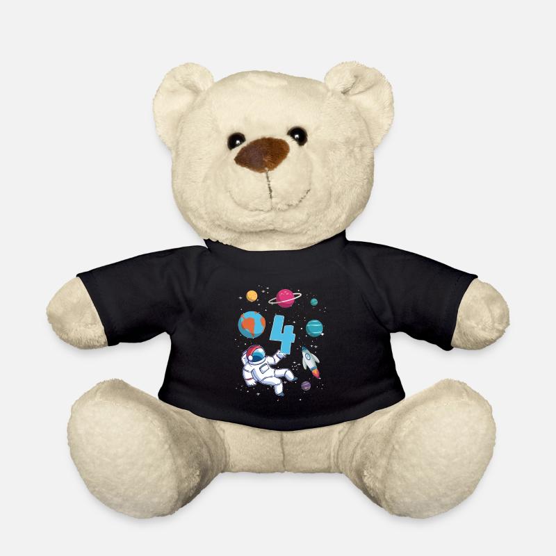 Astronaut Rakete 4. Geburtstag Weltraum 4 Jahre - Teddy - Schwarz