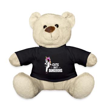 Cute Unicorn Taekwondo Kung Fu Fighter Gift Idea - Teddy Bear - black - Front