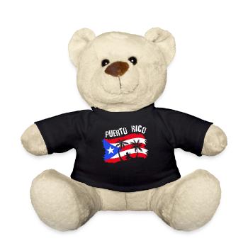 Distressed Style Puerto Rico Frosch Geschenk Design - Teddy - Schwarz - Vorne