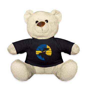 Elch Schweden Flagge,Vintage Skandinavien Geschenk - Teddy - Schwarz - Vorne