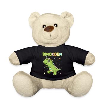 Cute Dinocorn Dinosaur & Unicorn Unisaur - Teddy Bear - black - Front