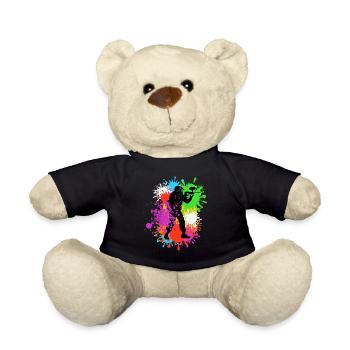 Joueur de paintball couleur cadeau hommes femmes - Nounours - noir - Devant
