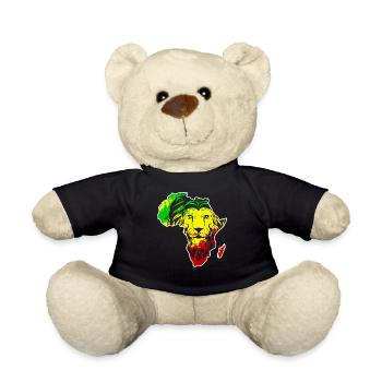 Roar Africa Map Lion Face Reggae Rasta Gift - Teddy Bear - black - Front