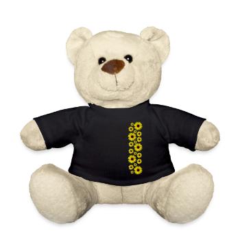 Sunflowers, sunflowers, flowers, flowers, floral - Teddy Bear - black - Front