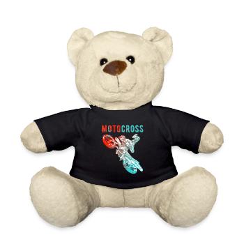Motocross Geschenk Kinder Dirt Bike Supercross - Teddy - Schwarz - Vorne