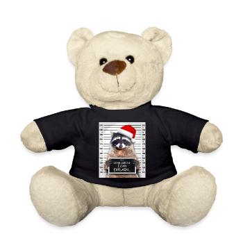 Dear Santa I Can Explain Funny Christmas Raccoon - Teddy - Schwarz - Vorne