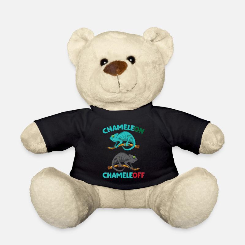 Chameleon shell funny animal reptile lover - Teddy Bear - black