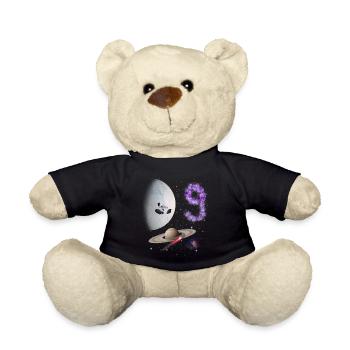 9th Birthday Kids Space - Teddy Bear - black - Front