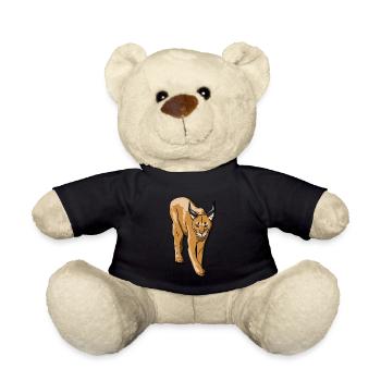 Mittelgroße Wildkatze Karakal & Luchs Geschenk - Teddy - Schwarz - Vorne