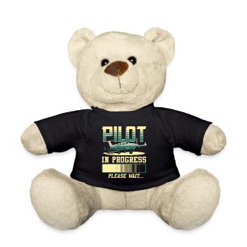 Pilot in Bearbeitung Bitte warten Sie Flugzeugpilot - Teddy - Schwarz - Vorne